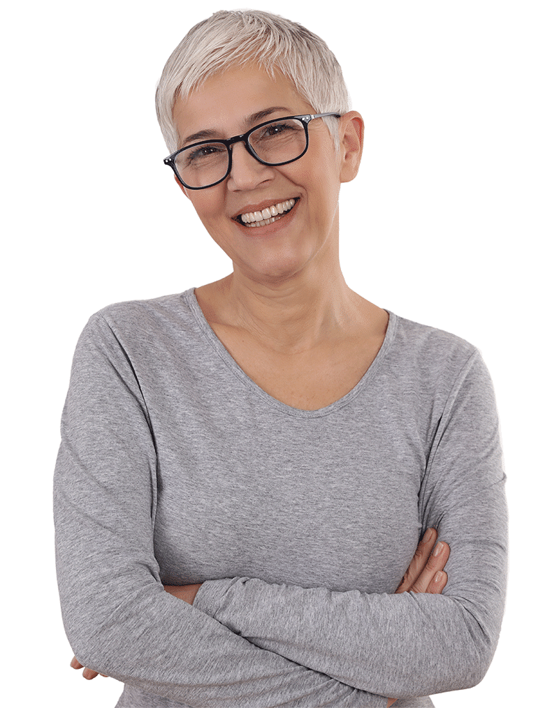 happy woman with new glasses